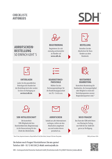 SDH Checkliste für Händler